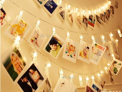 Dây đèn kẹp ảnh Led vàng ấm 5m 30 kẹp [Sáng đẹp - Kèm Pin/Cáp USB] DAYDEN-02